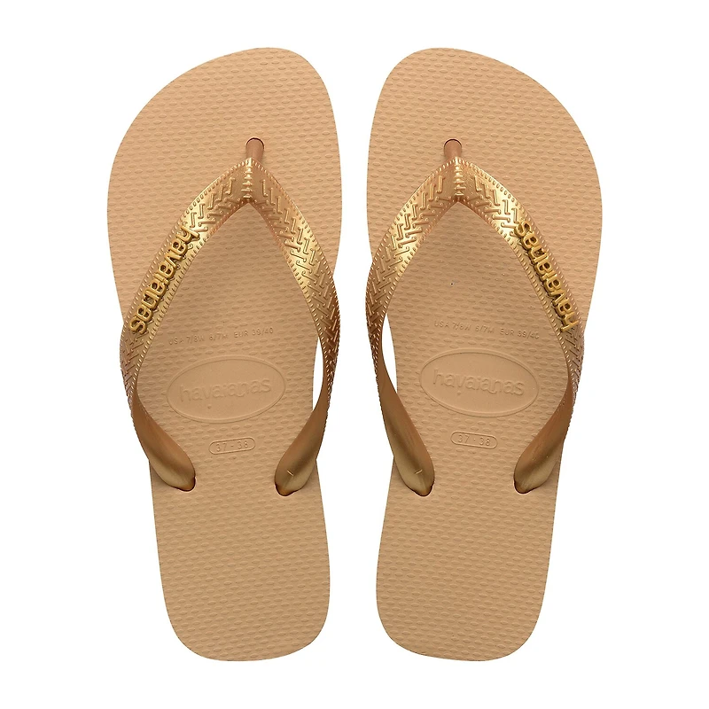 Havaianas® Womens Top Logo Metallic Flip-Flops