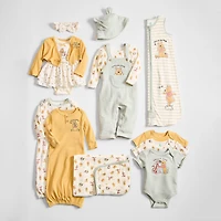 Baby Unisex Winnie The Pooh Crew Neck Short Sleeve 3-pc. Bodysuit