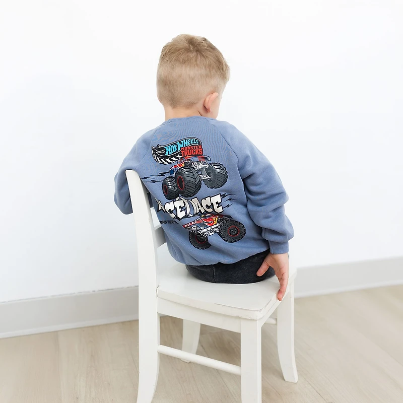 Grayson Little Toddler Boys Crew Neck Long Sleeve Hot Wheels Sweatshirt