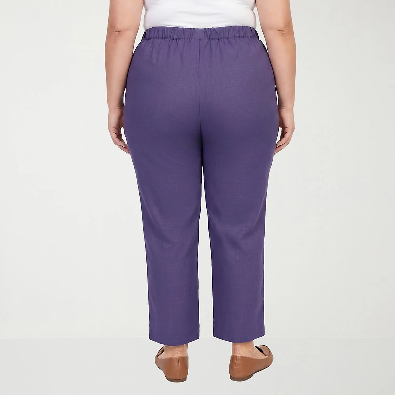Alfred Dunner Grand Bazaar Womens Straight Mid Rise Pull-On Pant