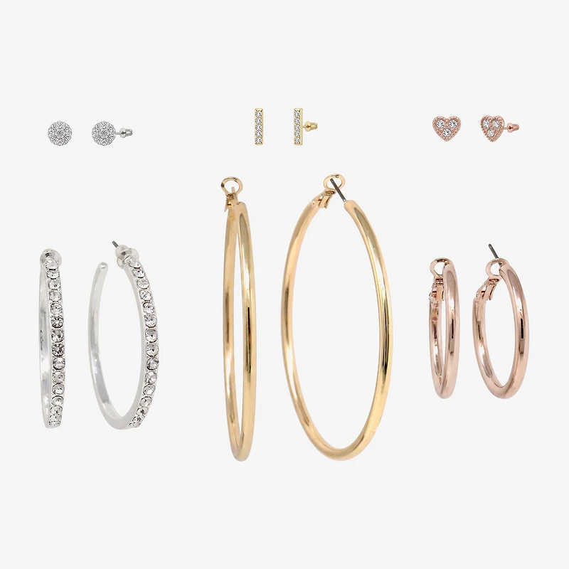 AEROPOSTALE Womens Crystal 1 Inch Hoop Earrings