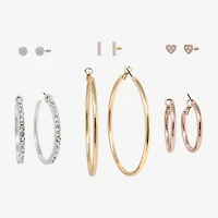 AEROPOSTALE Womens Crystal 1 Inch Hoop Earrings