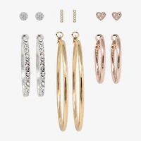 AEROPOSTALE Womens Crystal 1 Inch Hoop Earrings