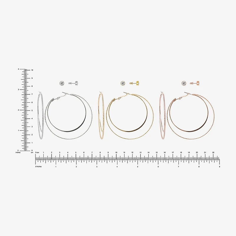 AEROPOSTALE Womens Glass 60mm Round Hoop Earrings
