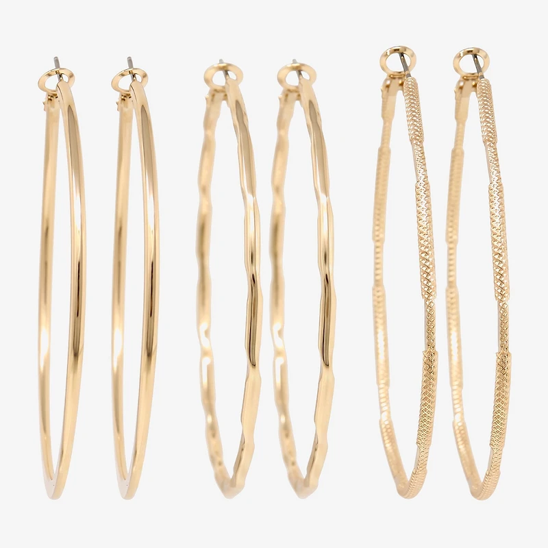 AEROPOSTALE Womens Crystal 1 Inch Circle Hoop Earrings