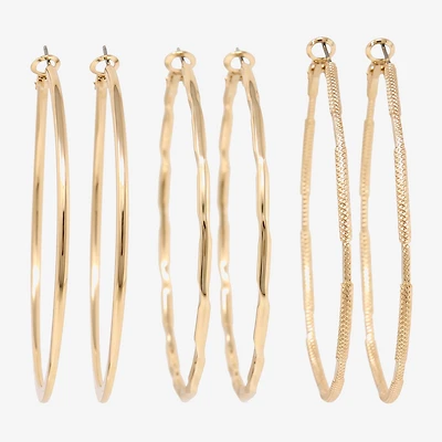 AEROPOSTALE Womens Crystal 1 Inch Circle Hoop Earrings