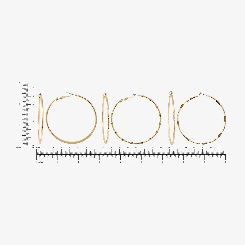 AEROPOSTALE Womens Crystal 1 Inch Circle Hoop Earrings