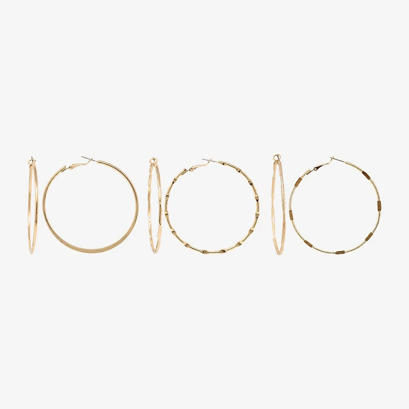 AEROPOSTALE Womens Crystal 1 Inch Circle Hoop Earrings