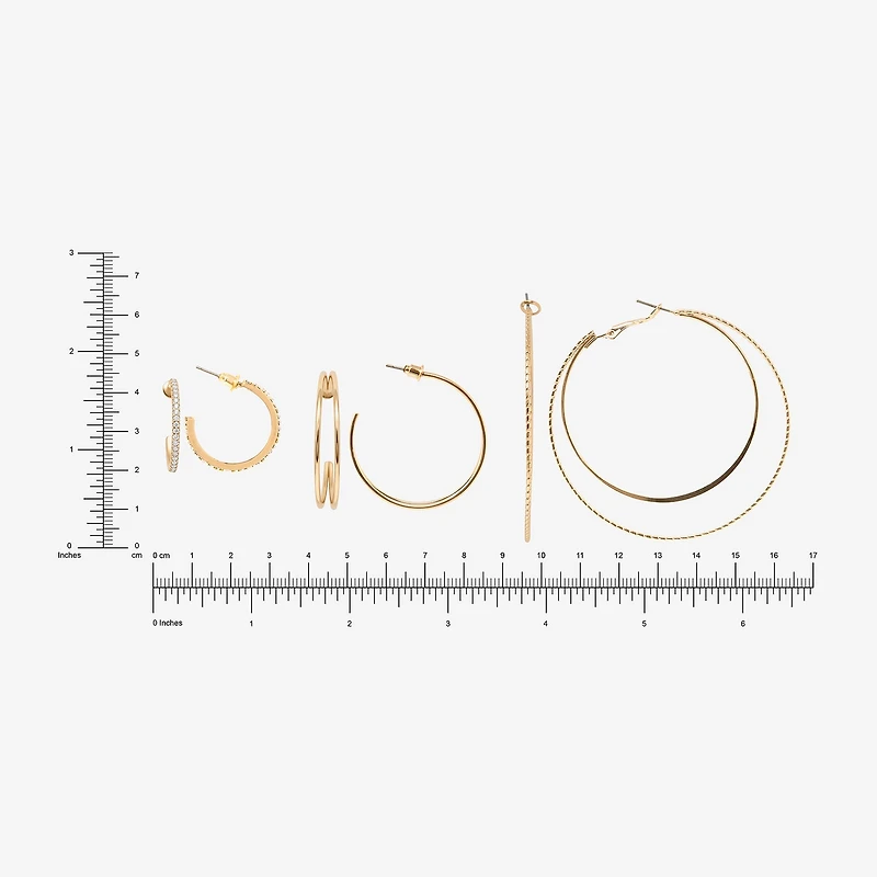 AEROPOSTALE Womens Glass 61mm Round Hoop Earrings