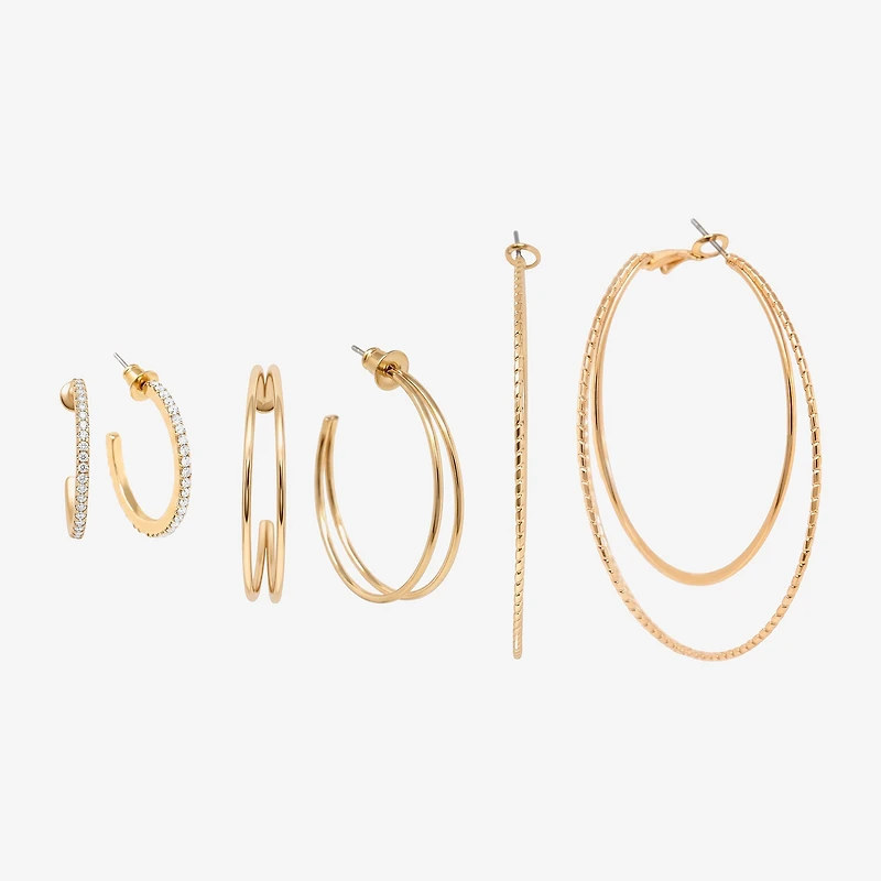 AEROPOSTALE Womens Glass 61mm Round Hoop Earrings