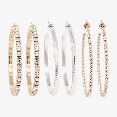 AEROPOSTALE Womens Glass 50.1mm Round Hoop Earrings
