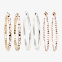AEROPOSTALE Womens Glass 50.1mm Round Hoop Earrings