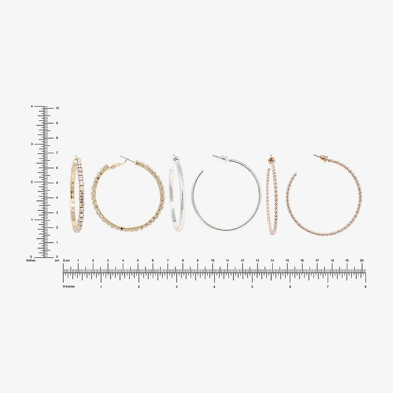 AEROPOSTALE Womens Glass 50.1mm Round Hoop Earrings