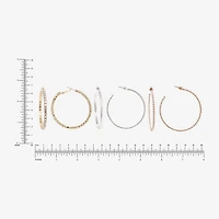 AEROPOSTALE Womens Glass 50.1mm Round Hoop Earrings