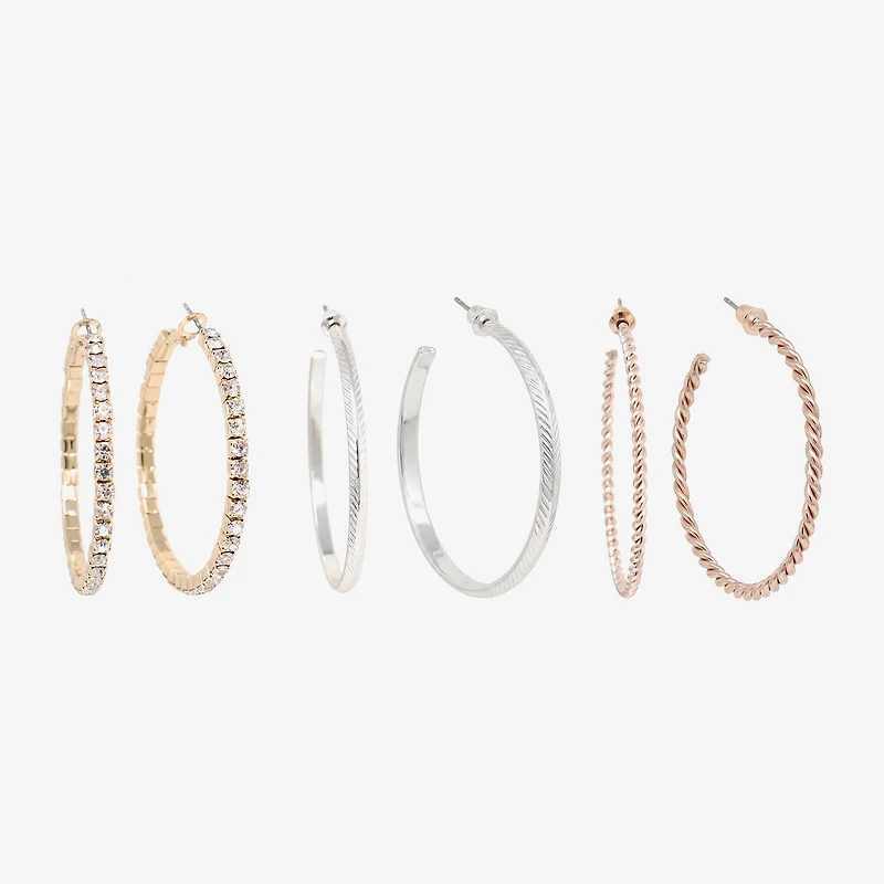 AEROPOSTALE Womens Glass 50.1mm Round Hoop Earrings