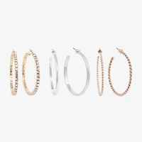 AEROPOSTALE Womens Glass 50.1mm Round Hoop Earrings