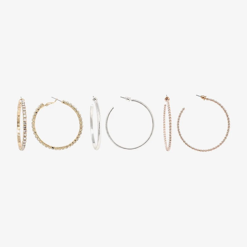 AEROPOSTALE Womens Glass 50.1mm Round Hoop Earrings