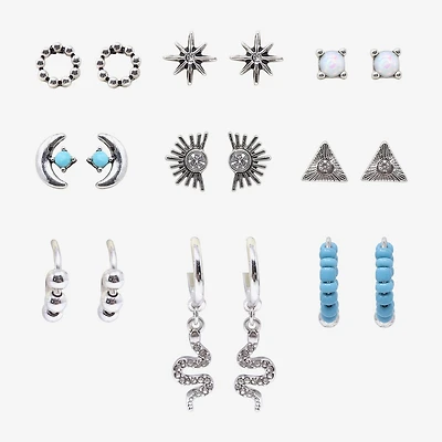 AEROPOSTALE Womens Crystal 9 Pair Earring Set