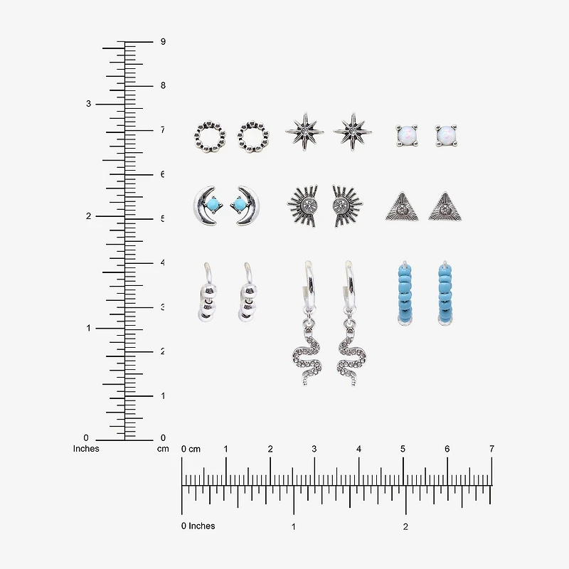 AEROPOSTALE Womens Crystal 9 Pair Earring Set