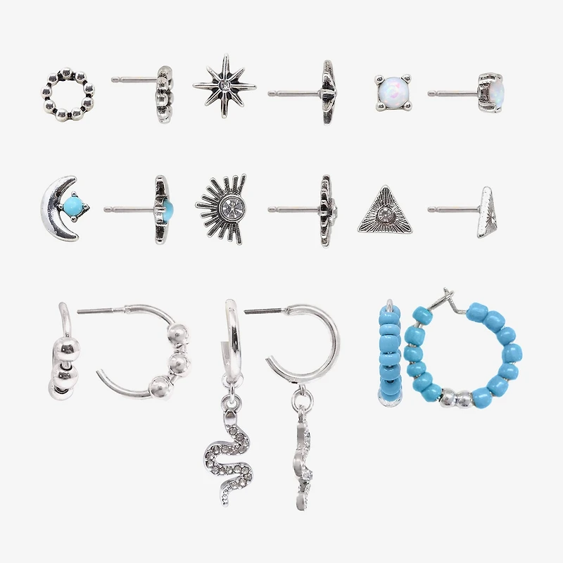 AEROPOSTALE Womens Crystal 9 Pair Earring Set