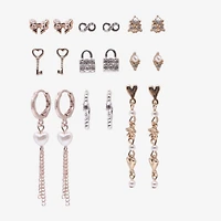 AEROPOSTALE Womens Dyed Crystal 9 Pair Earring Set