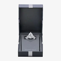 Signature By Modern Bride (I / Si2) Womens 5 CT. T.W. Lab Grown White Diamond 14K Gold Pear Side Stone Halo Engagement Ring