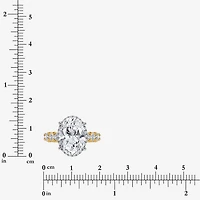 Signature By Modern Bride (I / Si2) Womens 5 CT. T.W. Lab Grown White Diamond 14K Gold Oval Side Stone Halo Engagement Ring