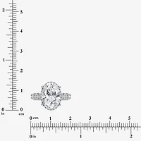 Signature By Modern Bride (I / Si2) Womens 5 CT. T.W. Lab Grown White Diamond 14K Gold Oval Side Stone Halo Engagement Ring
