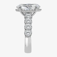 Signature By Modern Bride (I / Si2) Womens 5 CT. T.W. Lab Grown White Diamond 14K Gold Oval Side Stone Halo Engagement Ring
