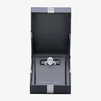 Signature By Modern Bride (I / Si2) Womens 5 CT. T.W. Lab Grown White Diamond 14K Gold Oval Side Stone Halo Engagement Ring