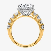Signature By Modern Bride (I / Si2) Womens 5 CT. T.W. Lab Grown White Diamond 14K Gold Oval Side Stone Halo Engagement Ring