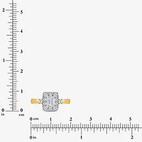 (I / Si2) Womens 1 CT. T.W. Lab Grown White Diamond 14K Gold Over Silver Side Stone Engagement Ring
