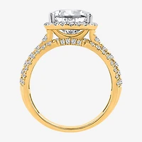 Signature By Modern Bride (I / Si2) Womens 5 CT. T.W. Lab Grown White Diamond 14K Gold Pear Side Stone Halo Engagement Ring