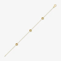Enchanted Disney Fine Jewelry Belle Womens 14K Gold Over Silver 7 Inch Herringbone Beauty and the Beast Belle Princess Chain Bracelet