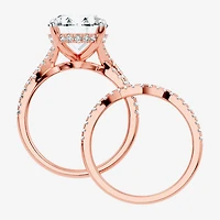 F-G/ Vs2-Si1) Womens 2 1/2 CT. T.W. Lab Grown White Diamond 10K Gold Round Side Stone Bridal Set