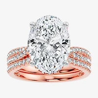 F-G/ Vs2-Si1) Womens 2 1/2 CT. T.W. Lab Grown White Diamond 10K Gold Round Side Stone Bridal Set