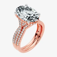 (F-G/ Vs2-Si1) Womens 5 1/2 CT. T.W. Lab Grown White Diamond 10K Gold Round Side Stone Bridal Set