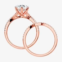 (F-G/ Vs2-Si1) Womens 3 1/2 CT. T.W Lab Grown White Diamond 10K Gold Marquise Side Stone Bridal Set