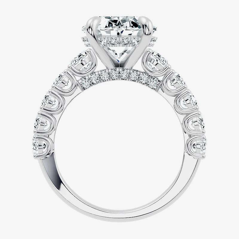 Signature By Modern Bride (F- / Vs2-Si1) Womens 1/ CT. T.W. Lab Grown White Diamond 14K Gold Oval Side Stone Engagement Ring