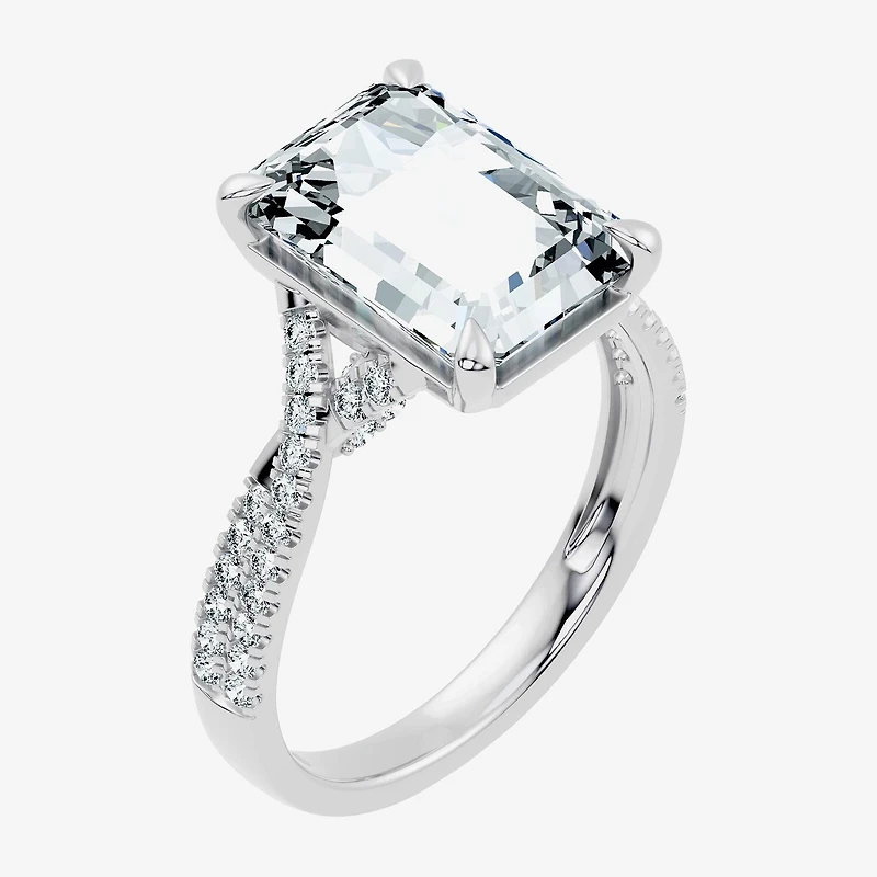 Signature By Modern Bride (G / Vs2-Si1) Womens 5 1/2 CT. T.W. Lab Grown White Diamond 10K Gold Side Stone Engagement Ring