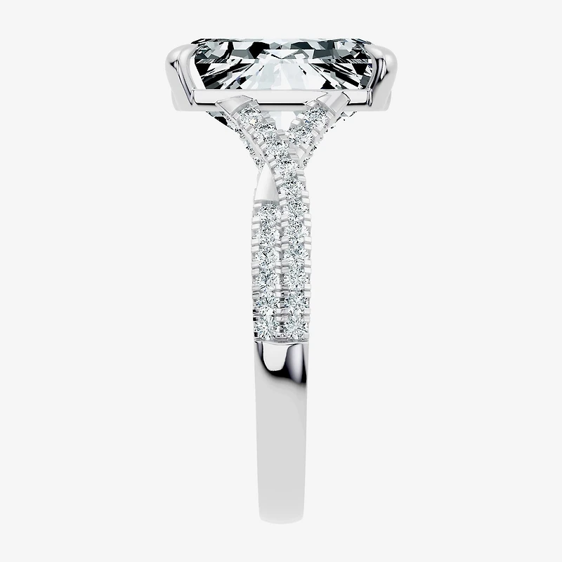 Signature By Modern Bride (G / Vs2-Si1) Womens 5 1/2 CT. T.W. Lab Grown White Diamond 10K Gold Side Stone Engagement Ring