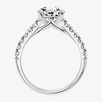 (G / Vs2-Si1) Womens 2 1/3 CT. T.W. Lab Grown White Diamond Sterling Silver Round Side Stone Engagement Ring