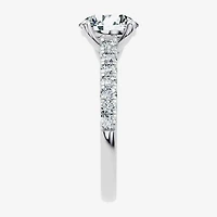 (G / Vs2-Si1) Womens 2 1/3 CT. T.W. Lab Grown White Diamond Sterling Silver Round Side Stone Engagement Ring