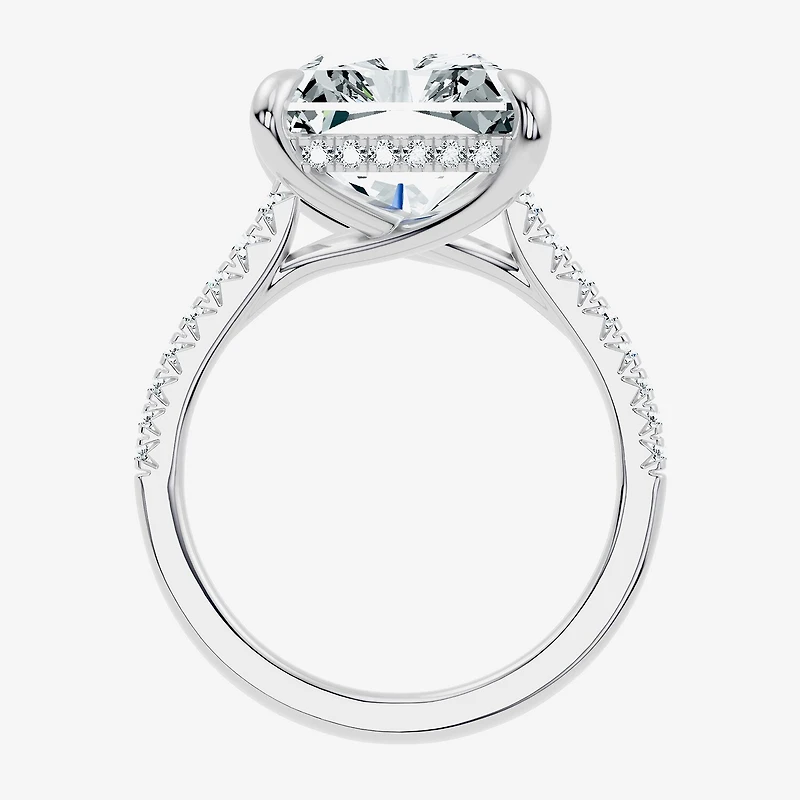 Signature By Modern Bride (G / Vs2-Si1) Womens 10 1/2 Ct. T.W. Lab Grown White Diamond 14K Gold Rectangular Side Stone Engagement Ring