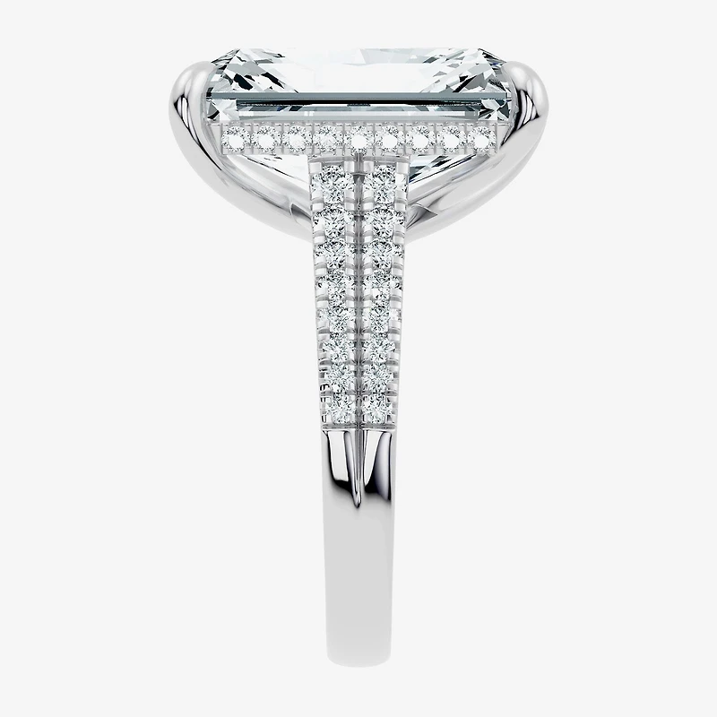 Signature By Modern Bride (G / Vs2-Si1) Womens 10 1/2 Ct. T.W. Lab Grown White Diamond 14K Gold Rectangular Side Stone Engagement Ring