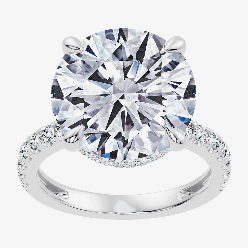 Signature By Modern Bride (G / Vs2-Si1) Womens 10 1/2 Ct. T.W. Lab Grown White Diamond 14K Gold Round Side Stone Engagement Ring