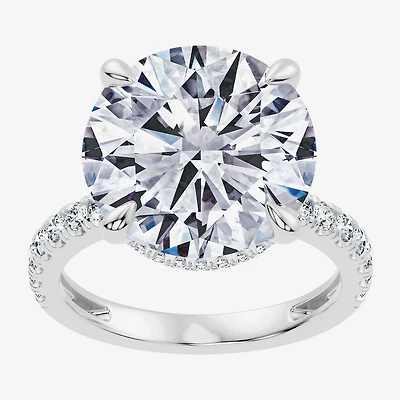 Signature By Modern Bride (G / Vs2-Si1) Womens 10 1/2 Ct. T.W. Lab Grown White Diamond 14K Gold Round Side Stone Engagement Ring