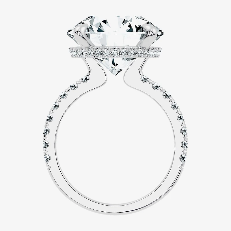 Signature By Modern Bride (G / Vs2-Si1) Womens 10 1/2 Ct. T.W. Lab Grown White Diamond 14K Gold Round Side Stone Engagement Ring