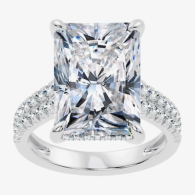 Signature By Modern Bride (G / Vs2-Si1) Womens 10 1/2 Ct. T.W. Lab Grown White Diamond 14K Gold Rectangular Side Stone Engagement Ring