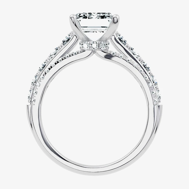 Signature By Modern Bride (G / Vs2-Si1) Womens 5 CT. T.W. Lab Grown White Diamond 10K Gold Side Stone Engagement Ring